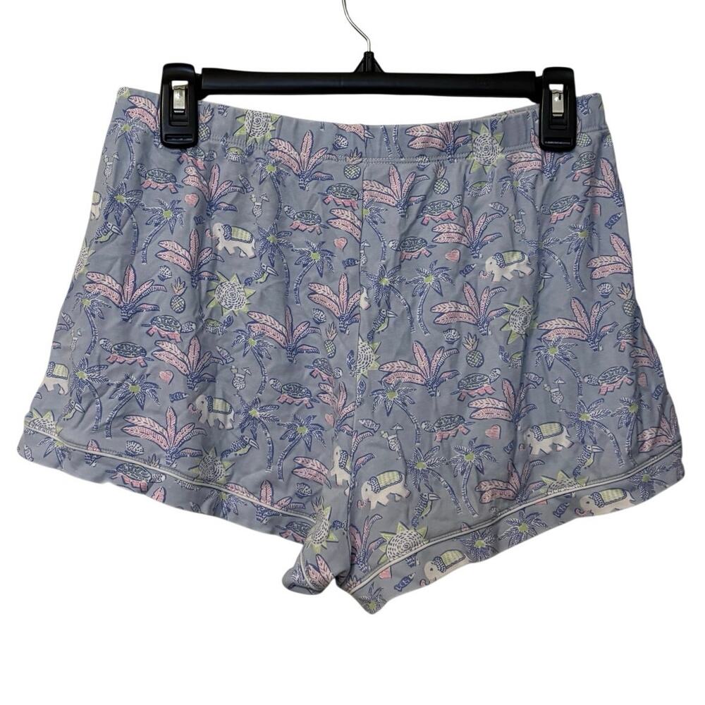 Roller Rabbit 100% Cotton Blue Pink Elephant Print Pajama Set Size Medium - Picture 7 of 9